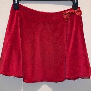Faded Glory Vibrant Red Skirt with Bow Accent L 10/12